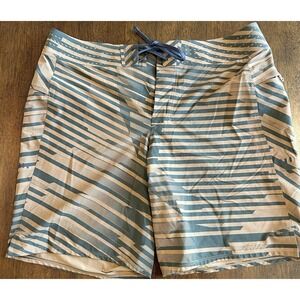 Lululemon Athletica Men's Current State Board Shorts Striped Swim Trunks Size 34